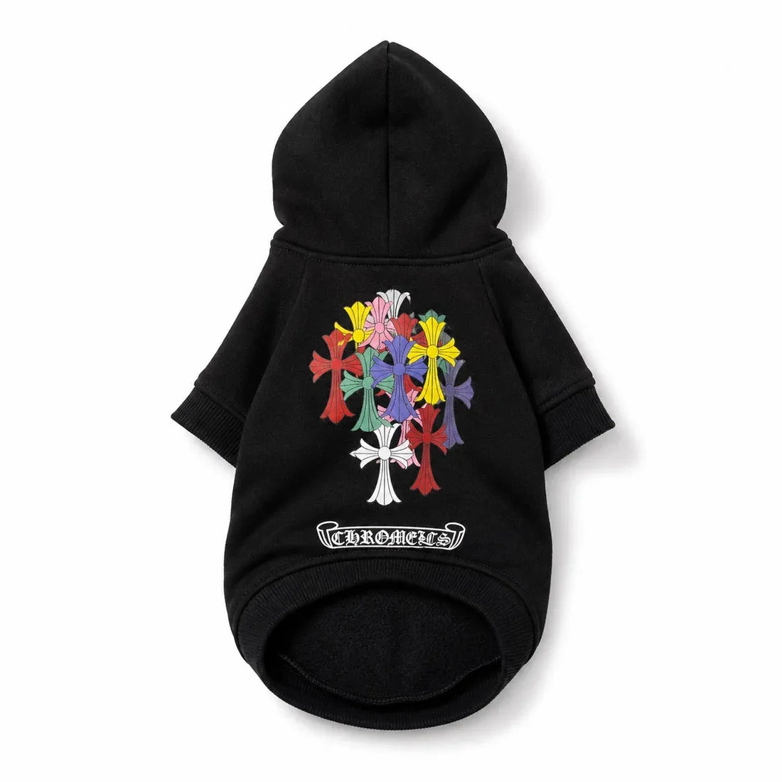 Product detail of Black Hooded Dog Sweatshirt, view 2