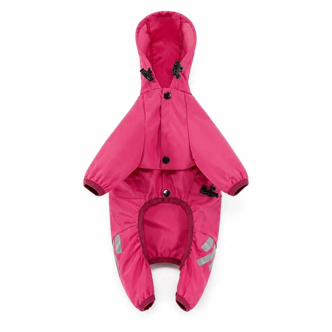 Pink Small Dog Four-Leg Raincoat shown alone on a white background