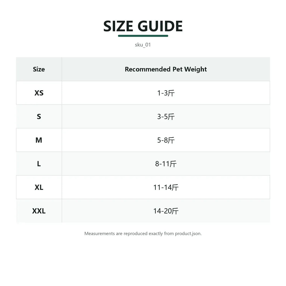 Size guide for Colorblock Polo Cat Sweatshirt with fit measurements