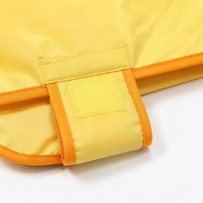 Close detail of Duck Cape Dog Raincoat showing visible texture and construction