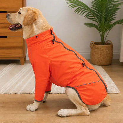 Four-Leg Dog Rain Jacket worn by a dog during an everyday outing, view 2