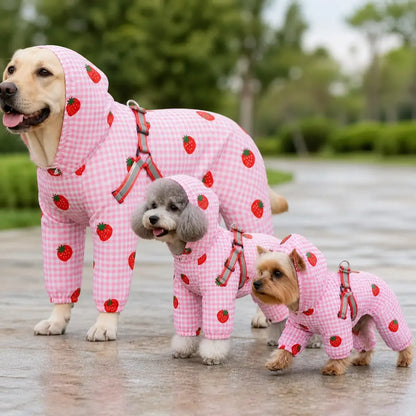 Duck Character Dog Raincoat worn by a dog during an everyday outing, view 3