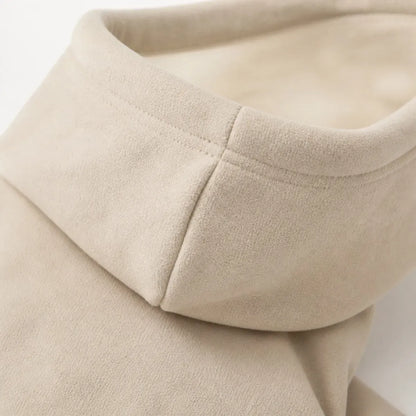 Close detail of Hooded Fleece Cat Sweatshirt showing visible texture and construction