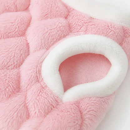 Close detail of Plush Pet Vest showing visible texture and construction