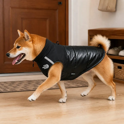 Padded Waterproof Dog Coat worn by a dog during an everyday outing