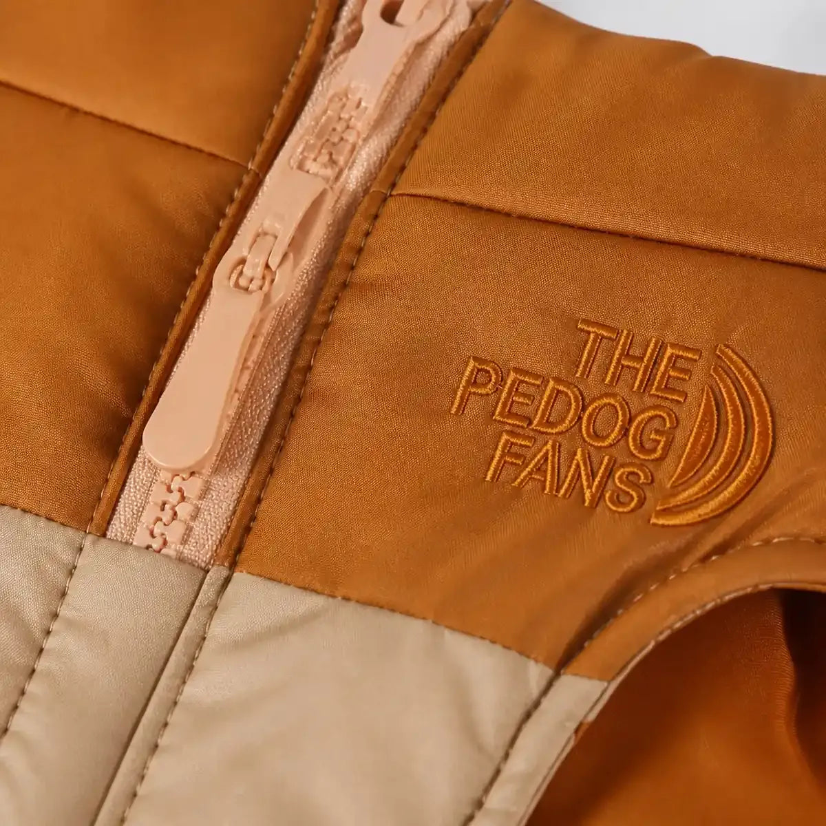 Close detail of Water-Resistant Padded Dog Coat showing visible texture and construction