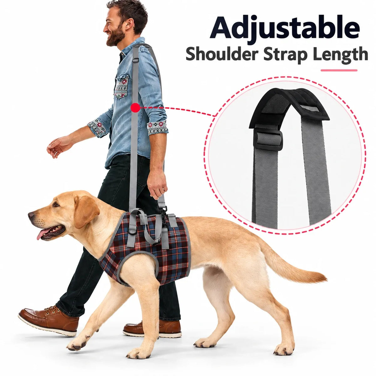Senior Dog Rear Leg Support Harness - Gentle Mobility Support for Weak Hind Legs