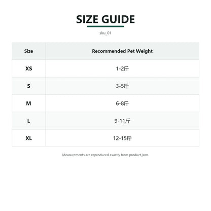 black hooded dog sweatshirt size chart