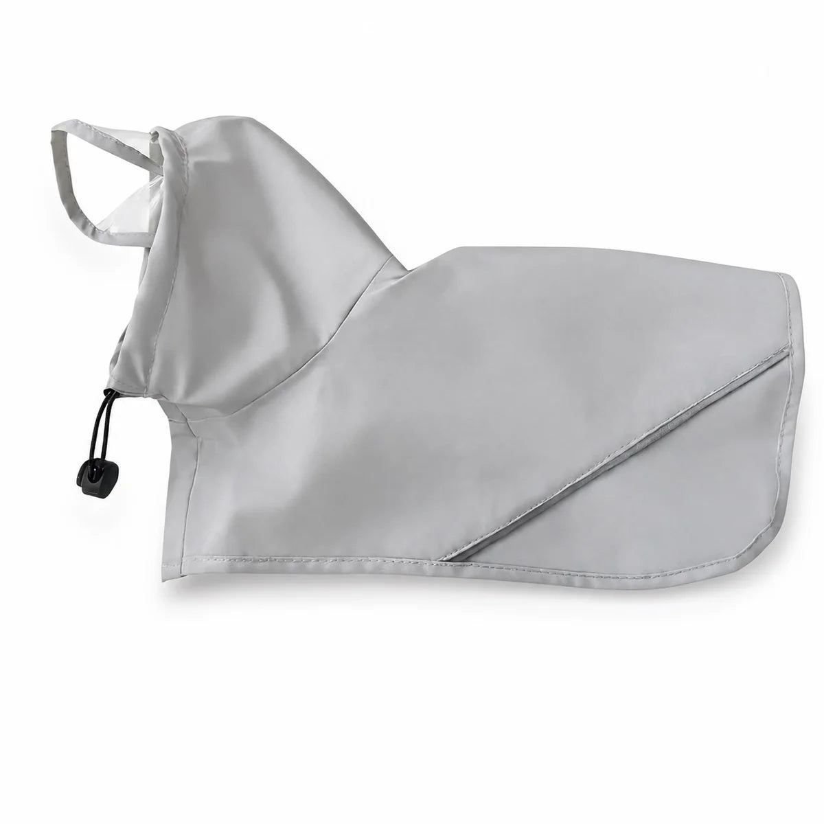 Gray rain poncho dog rainwear and boot set shown alone on a white background, image 2