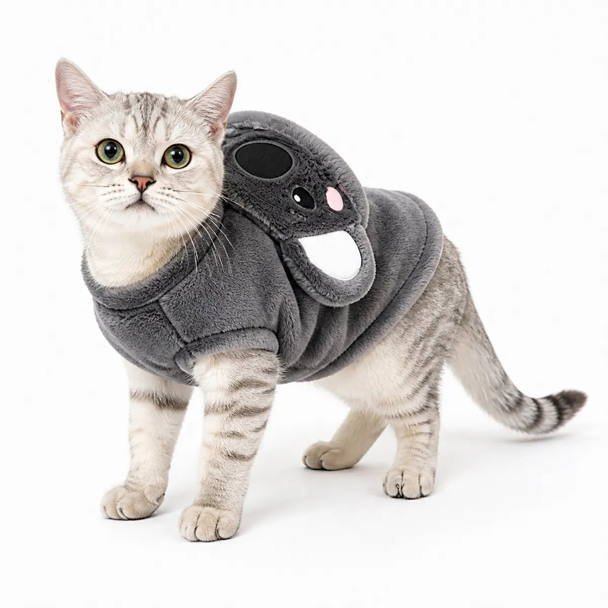 Brown koala costume flannel pet costume collection worn by a pet on a white background, image 41