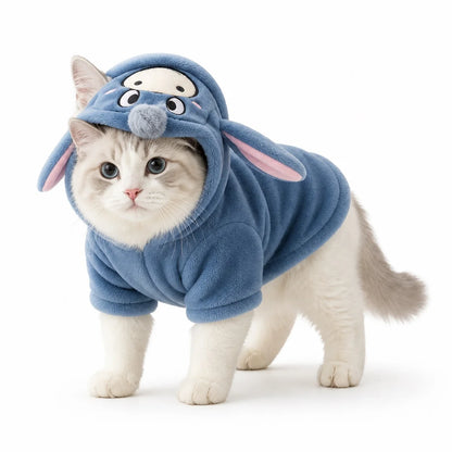 Gray donkey costume flannel pet costume collection worn by a pet on a white background, image 3