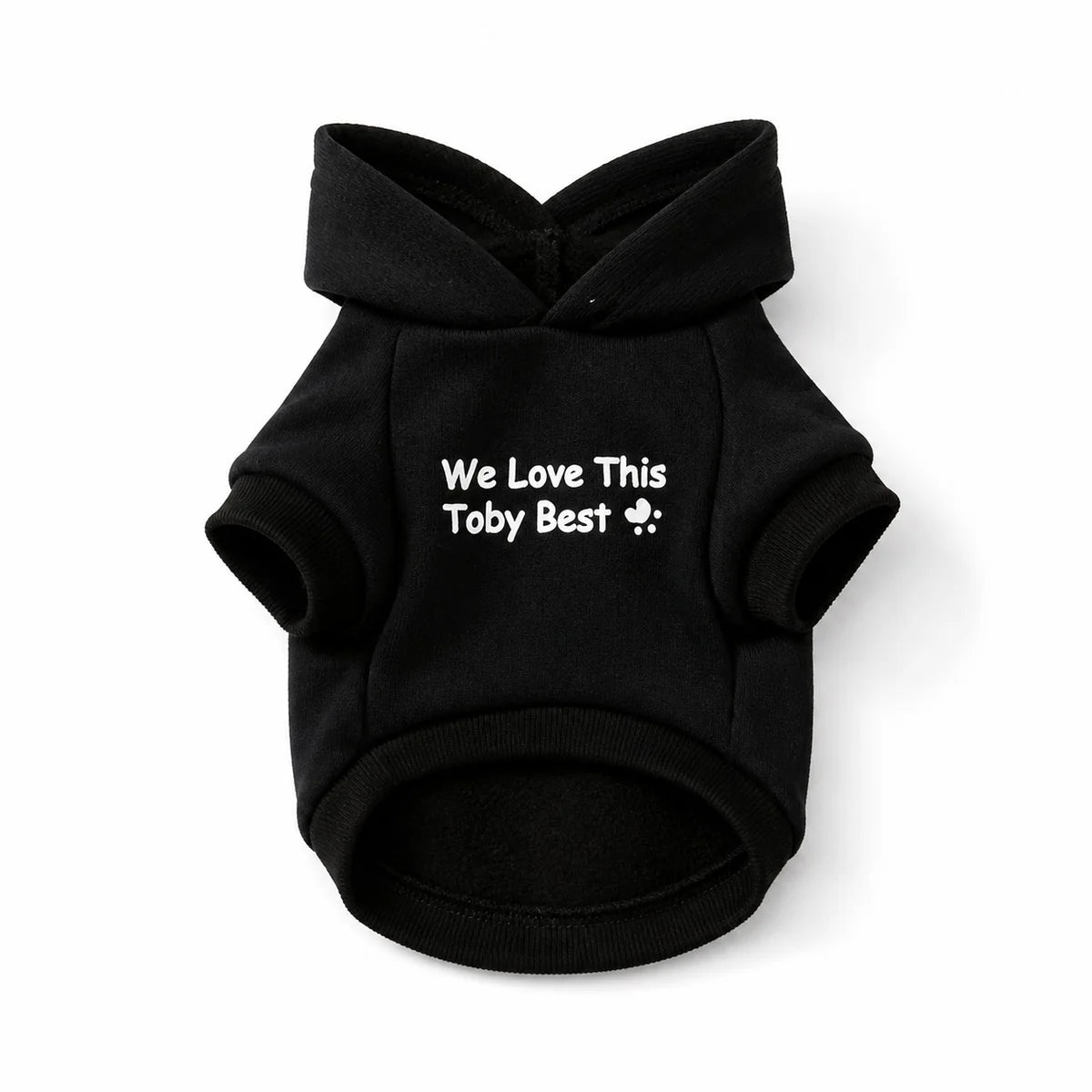 Black lightweight fleece-lined cat hoodie shown alone on a white background