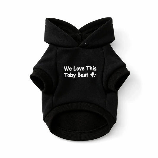 Black lightweight fleece-lined cat hoodie shown alone on a white background