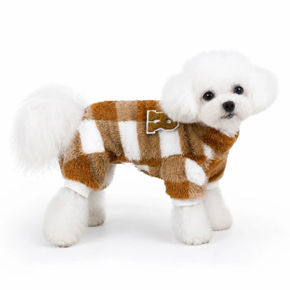 dog wearing a WY029 four-leg padded dog coat