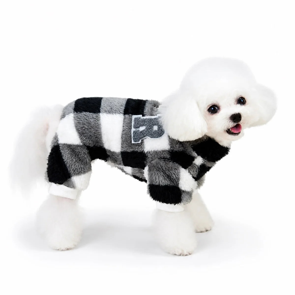 dog wearing a WY030 four-leg padded dog coat
