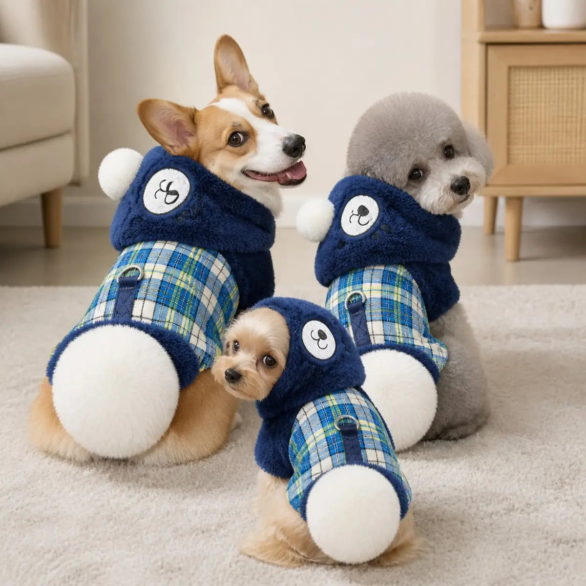four-leg padded dog coat multi-breed showcase