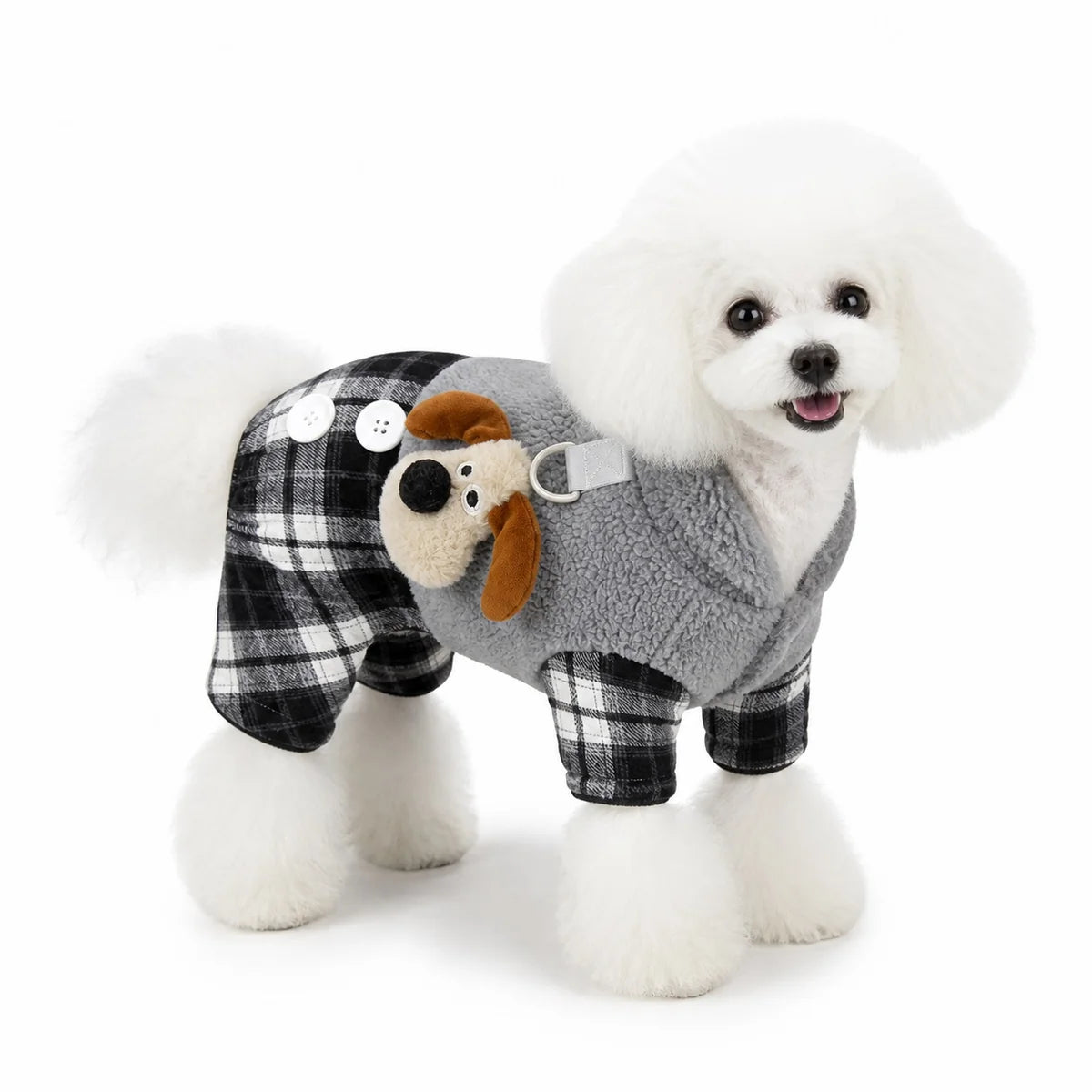 dog wearing a WY060 four-leg padded dog coat