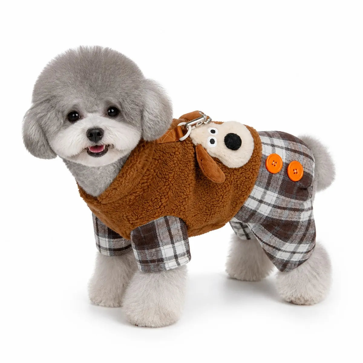 dog wearing a WY061 four-leg padded dog coat