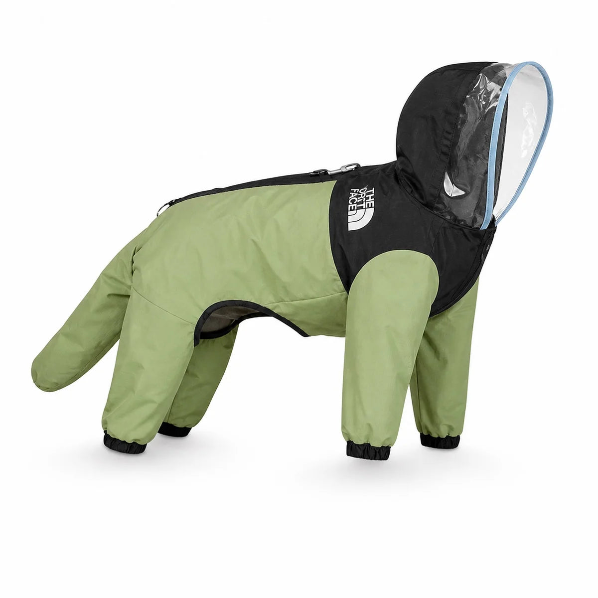 Green colorway 01 full-coverage large dog raincoat shown alone on a white background, image 2