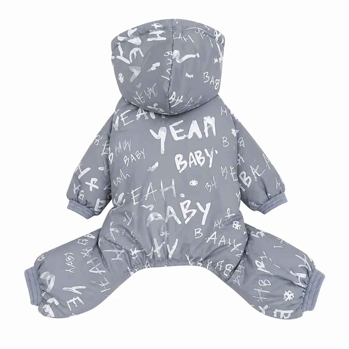 Gray Graphic Print gray graphic print four-leg dog coat shown alone on a white background