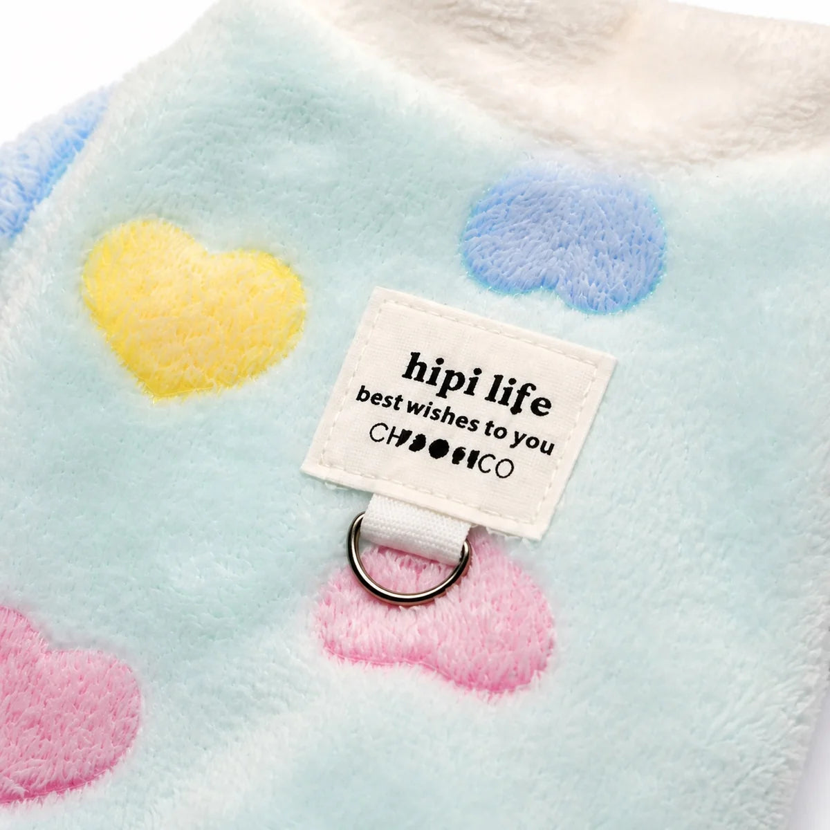 Light Blue Heart heart print fleece pet shirt product detail