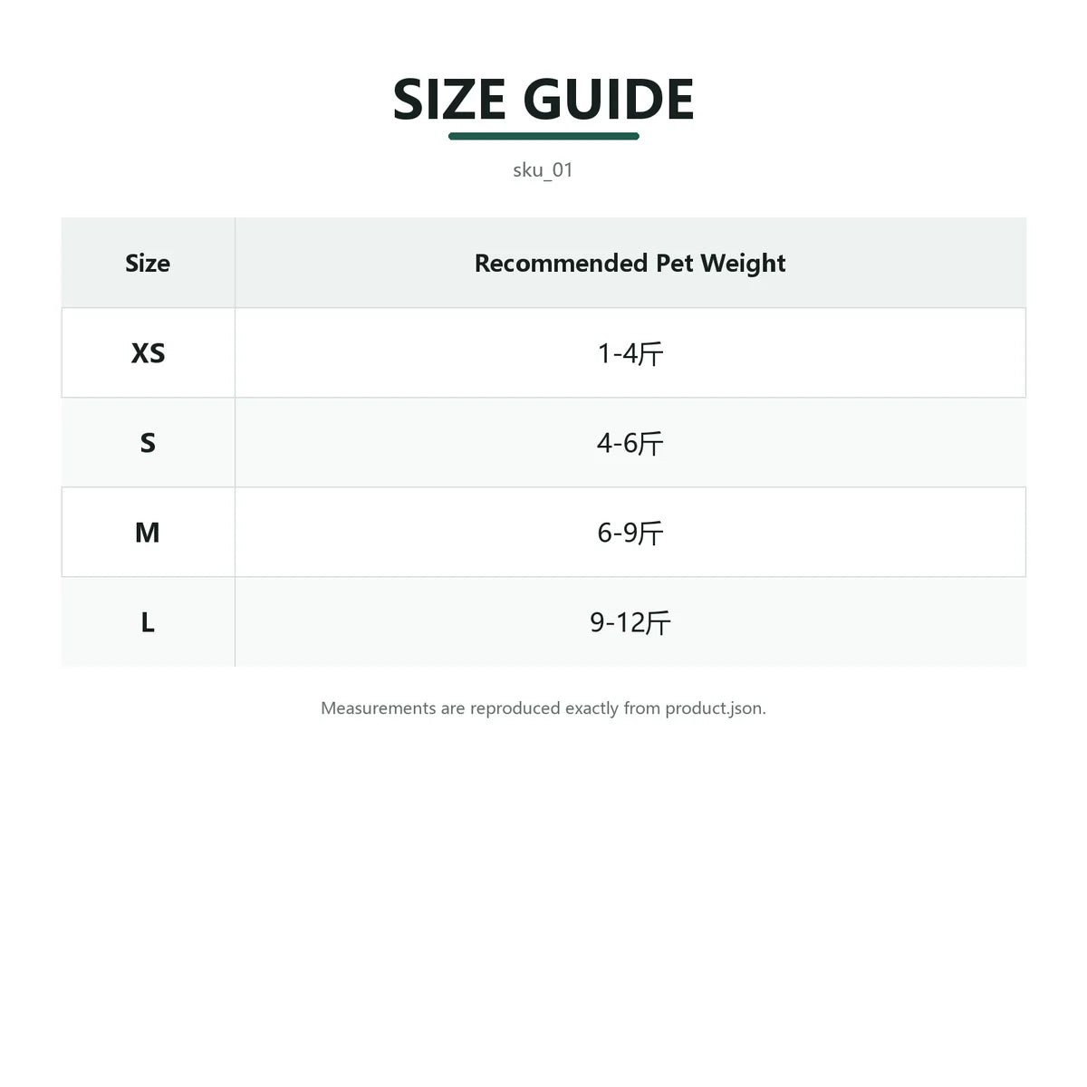 hooded waterproof dog coat size chart