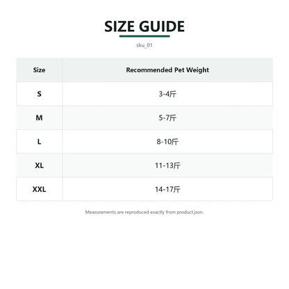 padded plaid varsity dog jacket size chart