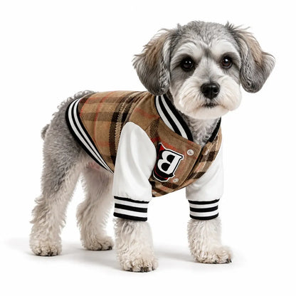 Green Plaid Collar Cat Sweater worn by a cat on a white background