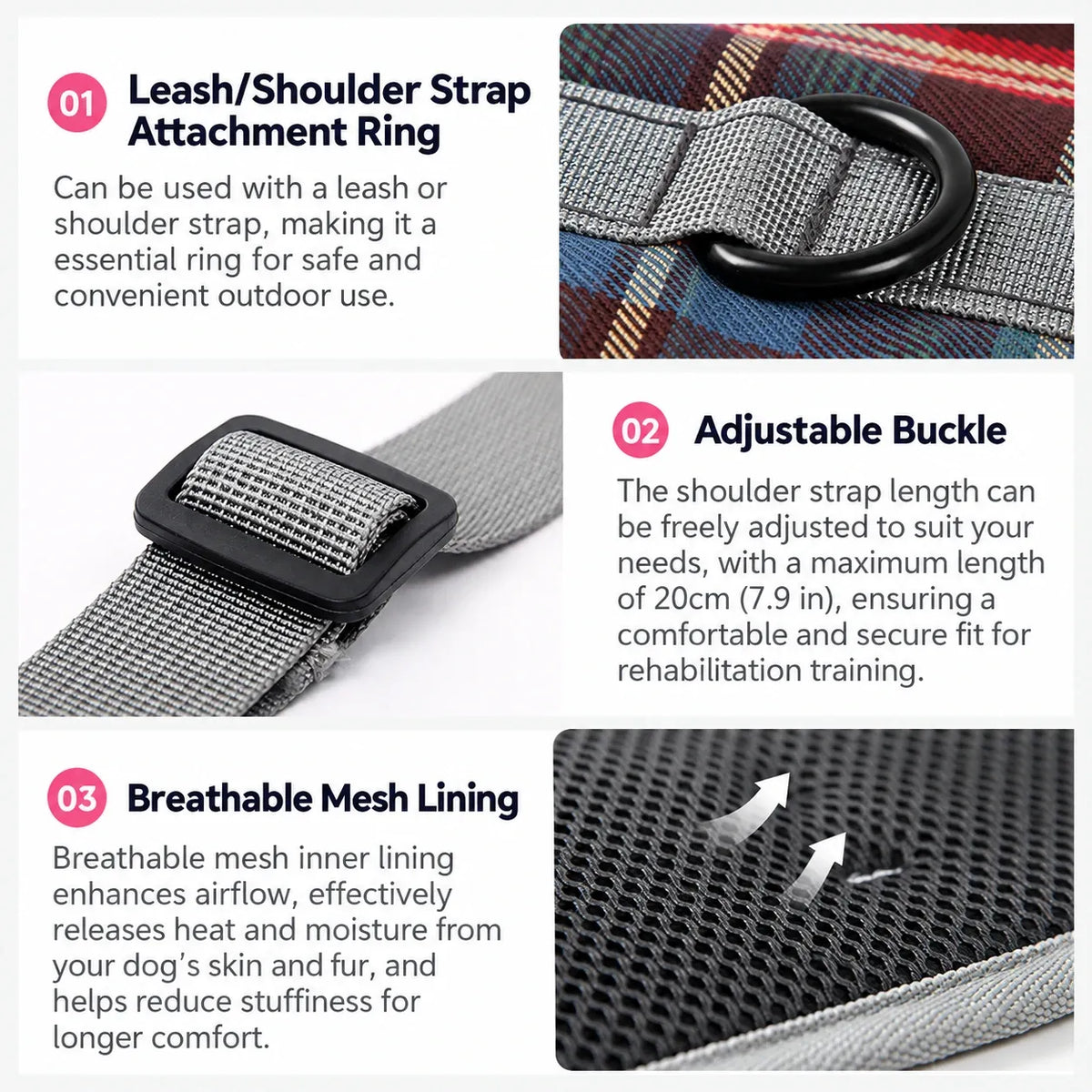 Senior Dog Rear Leg Support Harness - Gentle Mobility Support for Weak Hind Legs