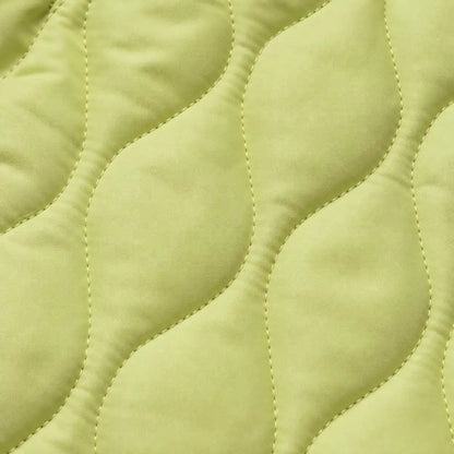 Light Green quilted four-leg dog coat with plush collar product detail
