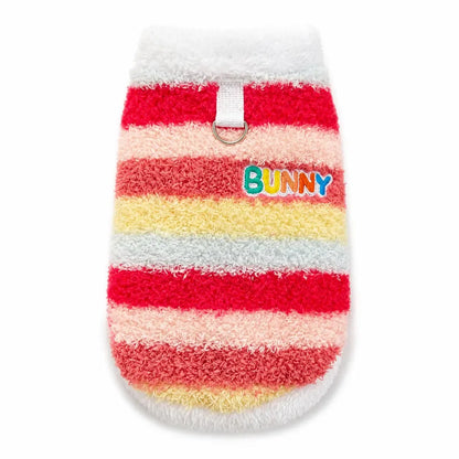 Red Rainbow Stripe Dog Vest shown alone on a white background