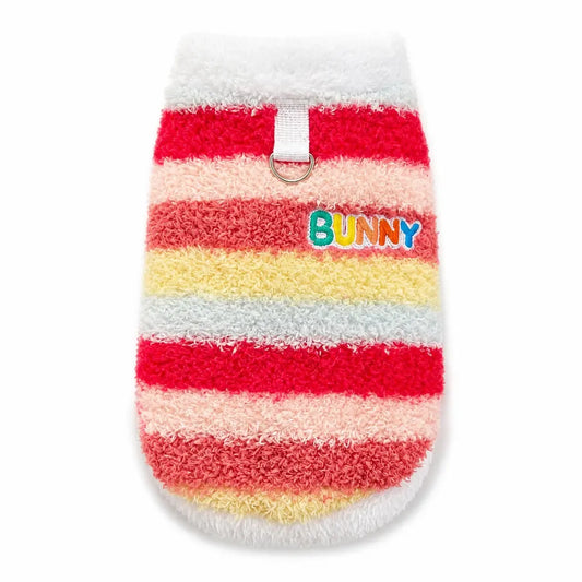 Red Rainbow Stripe Dog Vest shown alone on a white background