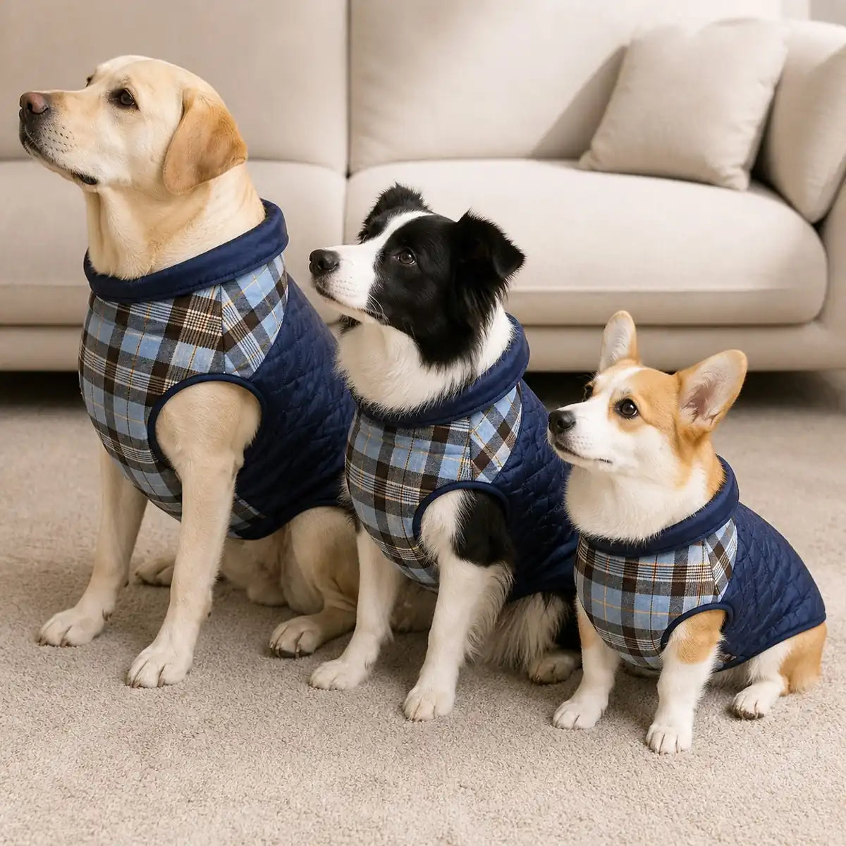 reversible padded dog coat multi-breed showcase