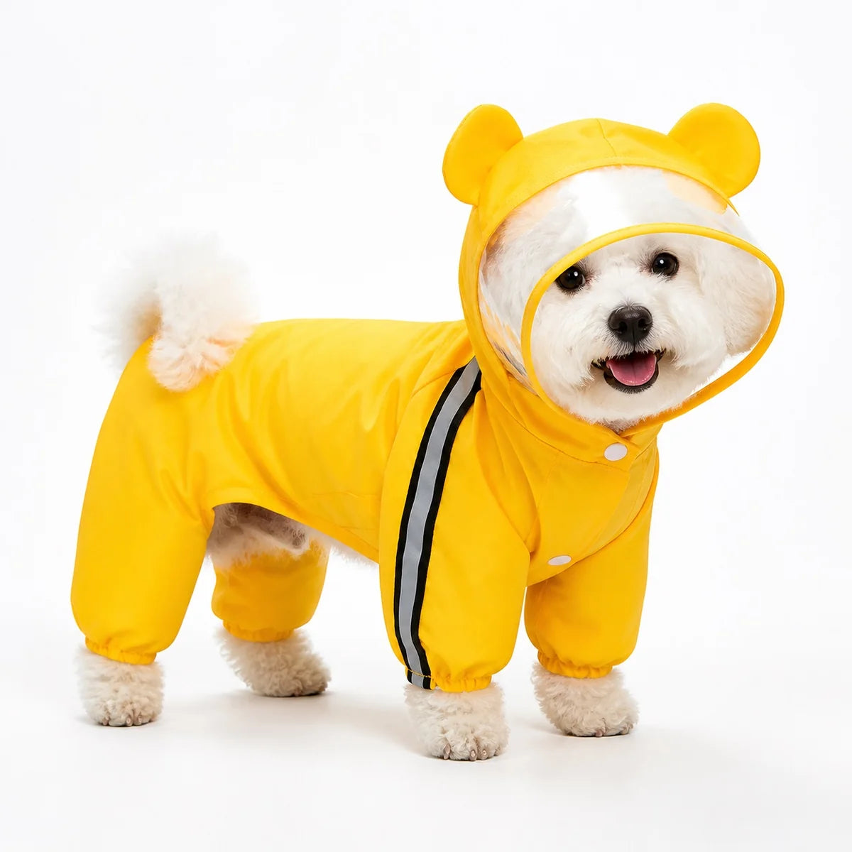 Yellow Bear Hood for dogs, pet wearing