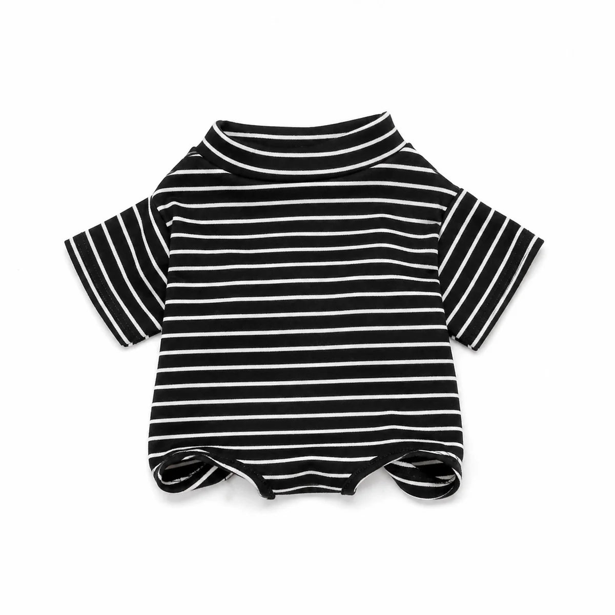 Black striped cat bodysuit shown alone on a white background