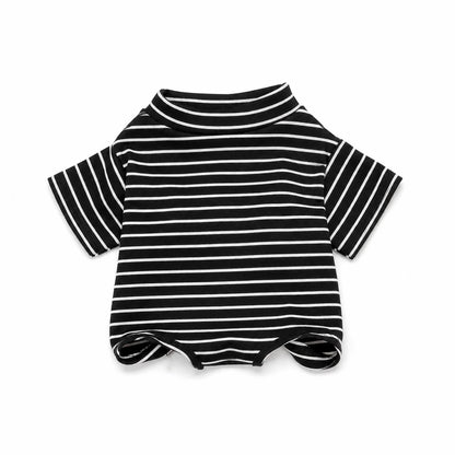 Black striped cat bodysuit shown alone on a white background