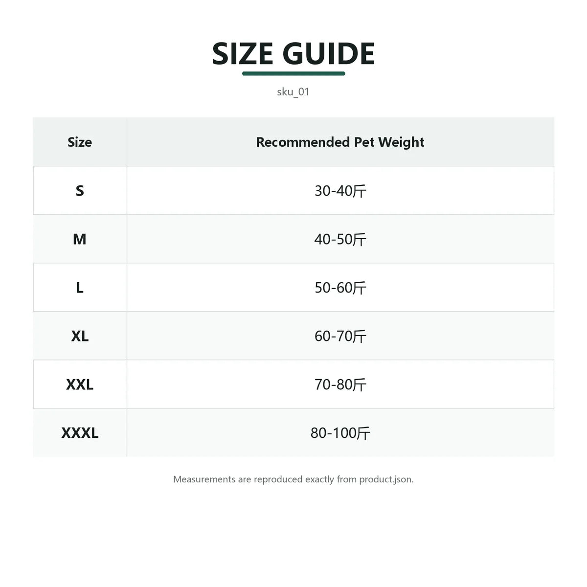 striped fleece dog sweater size chart